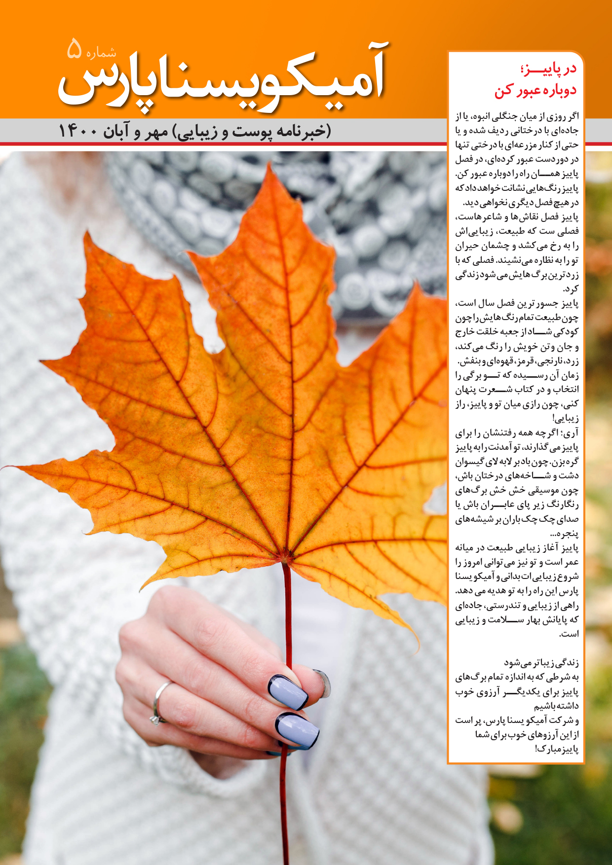 خبرنامه پوست و زیبایی  آریا یسنا پارس