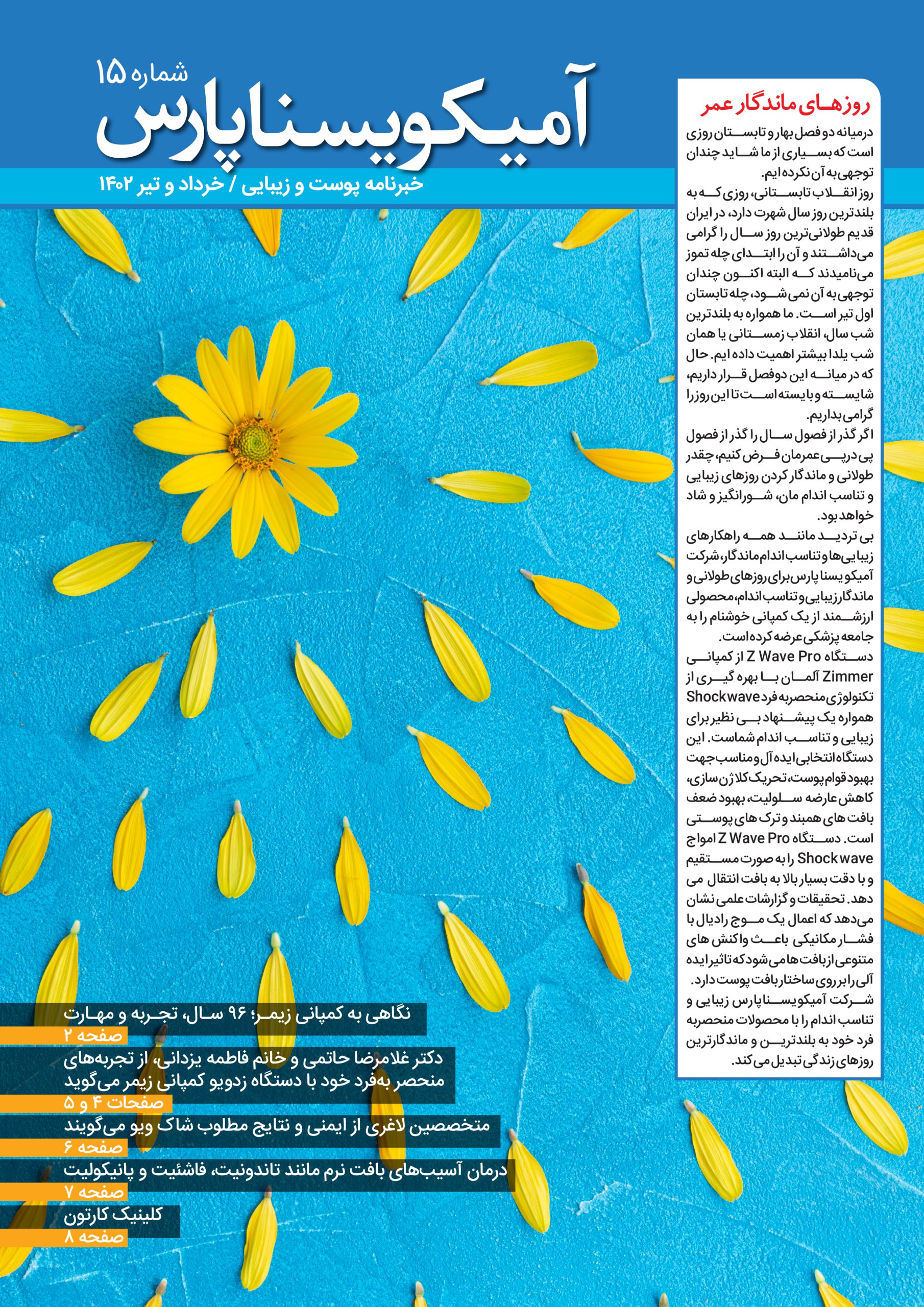 خبرنامه پوست و زیبایی  آریا یسنا پارس